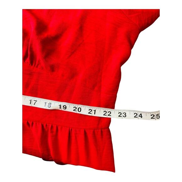 Emma & Michele Womens Tiered Mini Dress Flutter Long Sleeve Red Plus Size 20W - Picture 8 of 9